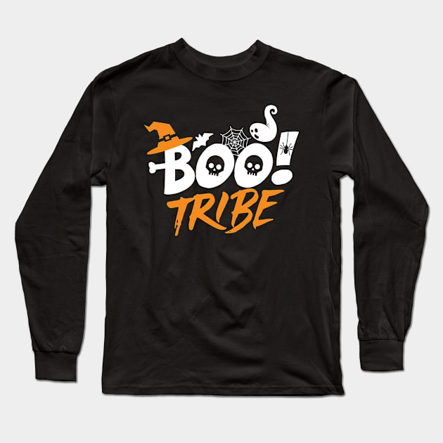 Halloween Boo Tribe Long Sleeve T-Shirt by JabsCreative